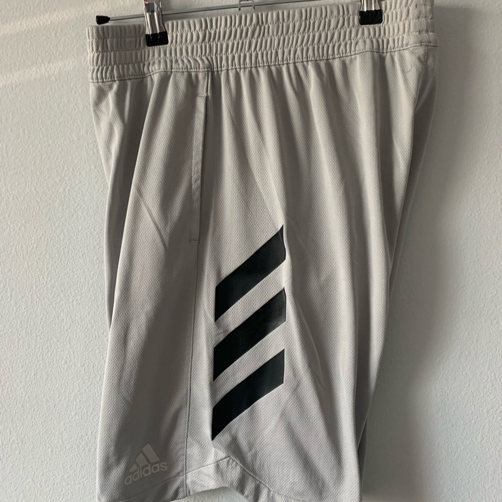 Adidas Athletic Shorts - Light Grey/Black